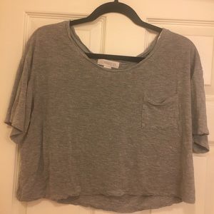 Slouchy grey crop top